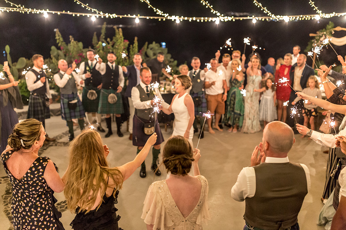 traditional wedding party in santorini