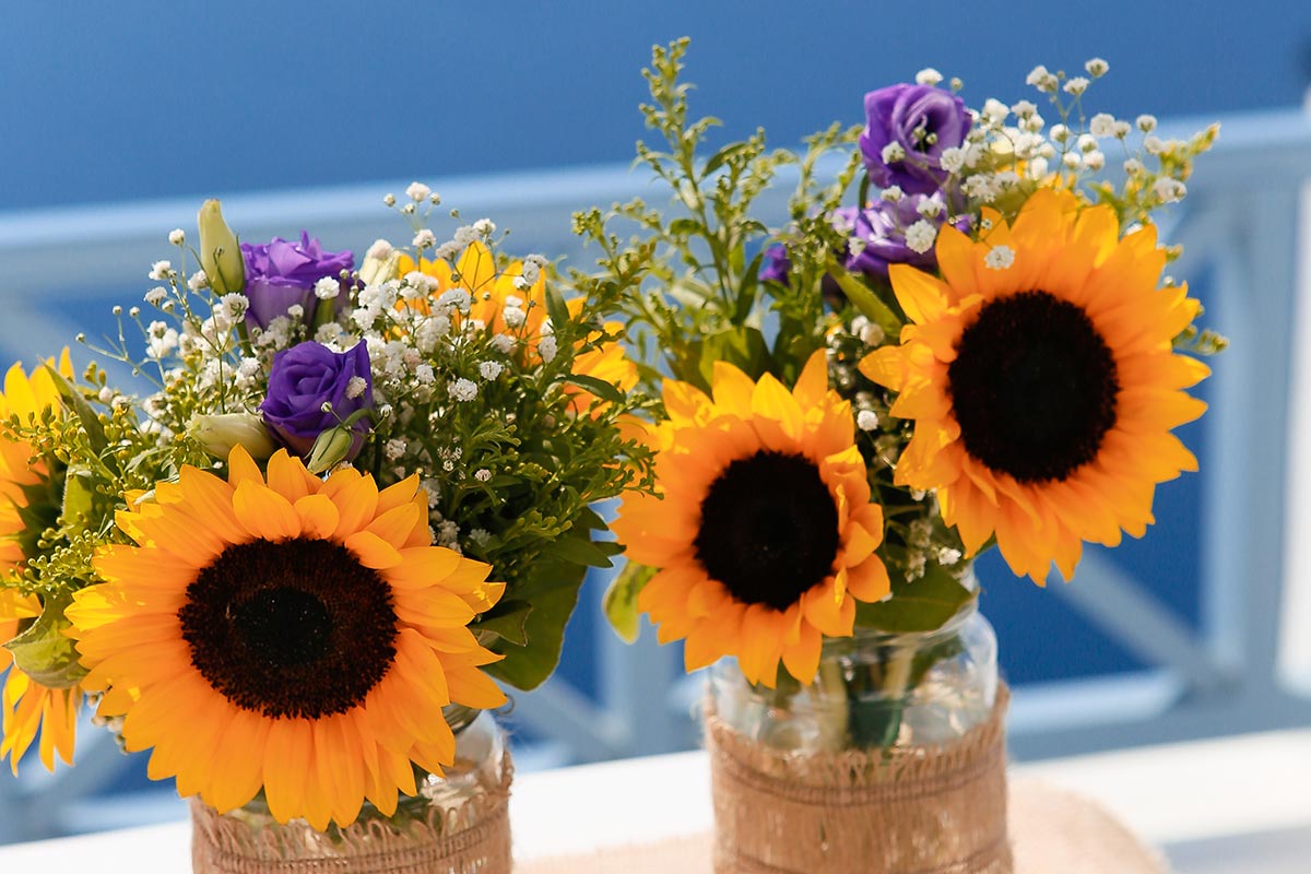 yellow color trend for weddings on santorini