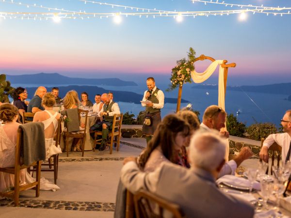 A traditional Scottish wedding in Santorini